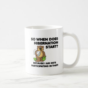 Tasse drôle d'hibernation