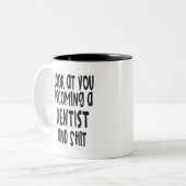 Tasse drôle d'obtention du diplôme de dentiste (Devant gauche)