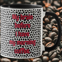 Tasse drôle en Terrazzo noir pour amateur de café