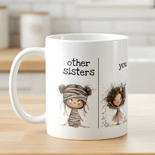 Tasse drôle et fantaisiste pour sœurs