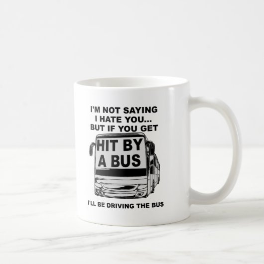 Tasse Drôle Frappé par un Bus (Droite)
