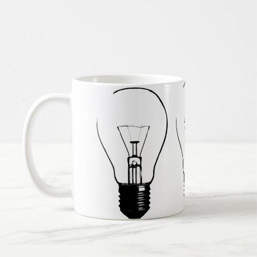 Tasse Drôle Graphique Ampoule Lampe (Gauche)