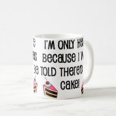 Tasse Drôle Ici Pour Le Gâteau (Devant droit)