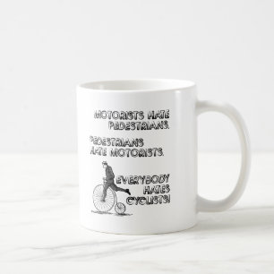 Tasse drôle "Je déteste les cyclistes"