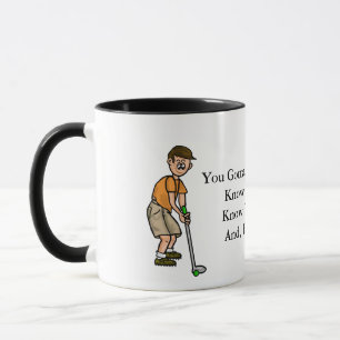 Tasse drôle jouante au golf de devise d'homme de