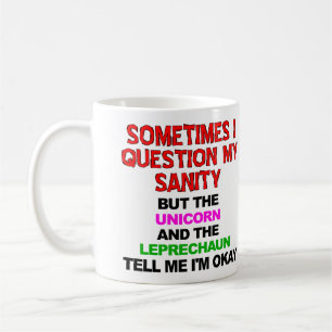 Tasse drôle Licorne Leprechaun Sanité ou Tasse de