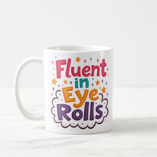 Tasse drôle « Maîtrise des roulements d'yeux » (Gauche)