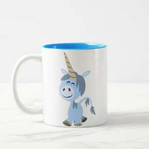 Tasse drôle mignonne de licorne de bande dessinée