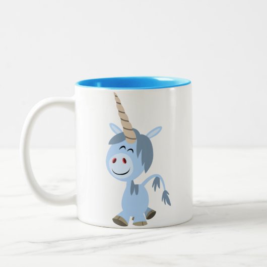Tasse drôle mignonne de licorne de bande dessinée (Gauche)