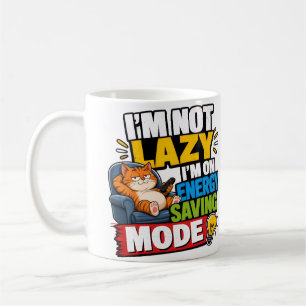 Tasse drôle Mode Économie d'Énergie Chat Paresseux