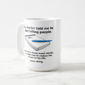 Tasse drôle "Ordonnance pour tuer" (Devant gauche)