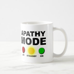 Tasse drôle ou tasse de voyage en mode apathie