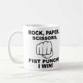 Tasse Drôle Poing Pierre Feuille Ciseaux (Gauche)