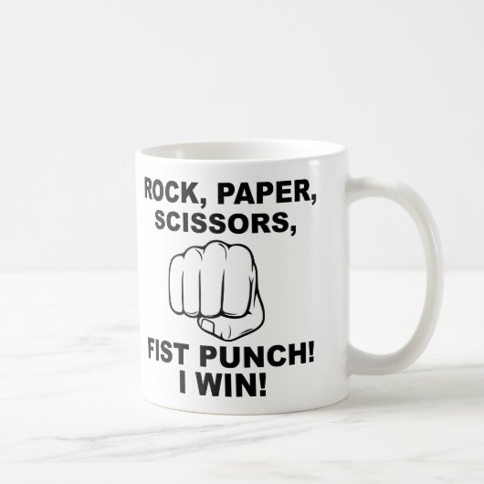 Tasse Drôle Poing Pierre Feuille Ciseaux (Droite)