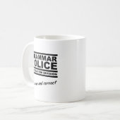 Tasse Drôle Police de Grammaire (Devant gauche)