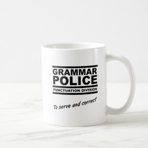 Tasse Drôle Police de Grammaire