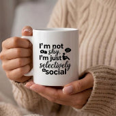 Tasse drôle pour introverti - Citation timide et f