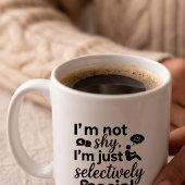 Tasse drôle pour introverti - Citation timide et f