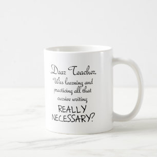 Tasse Drôle pour Pratiquer la Cursive