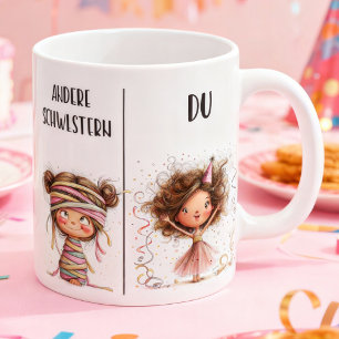 Tasse drôle pour sœurs en allemand