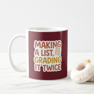 Tasse drôle pour un professeur de Noël avec une li