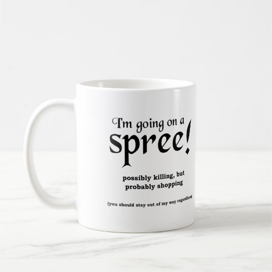Tasse drôle pour une virée shopping (Gauche)