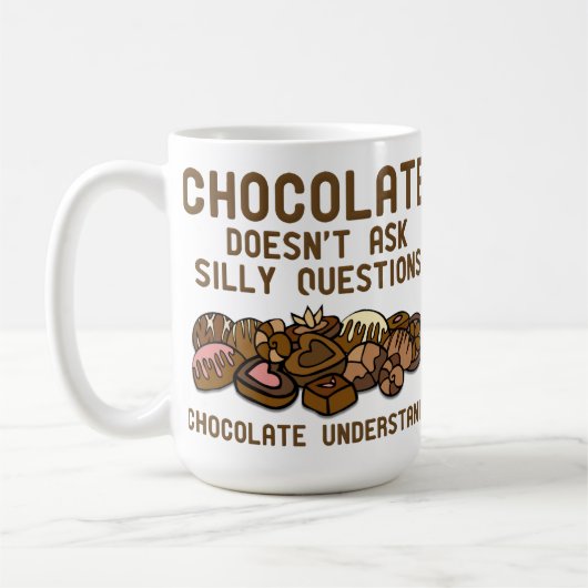 Tasse drôle que le chocolat comprend (Gauche)