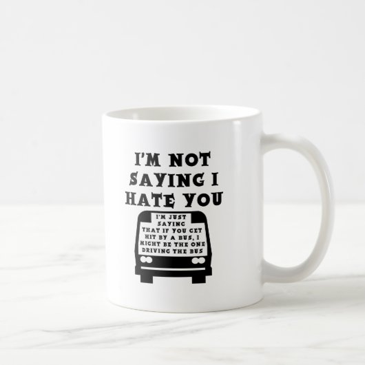 Tasse Drôle Renversé par un Bus (Droite)