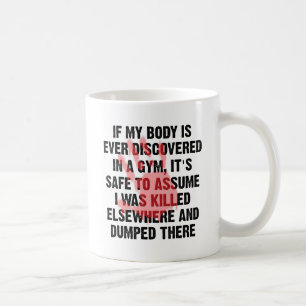 Tasse drôle scène de crime de gym