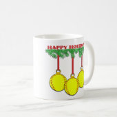 Tasse du base-ball de Fastpitch de Noël (Devant droit)