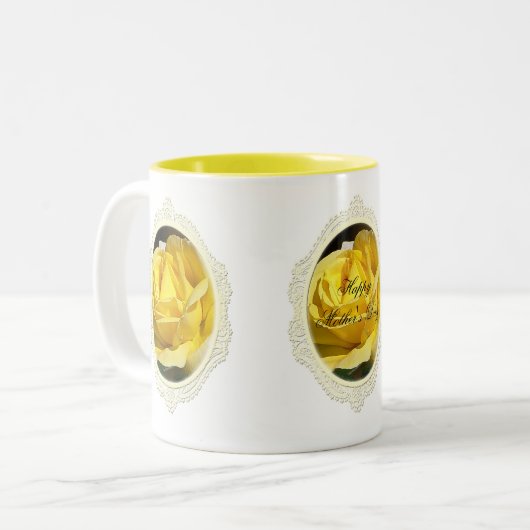 Tasse du jour de mère de rose jaune (Devant gauche)