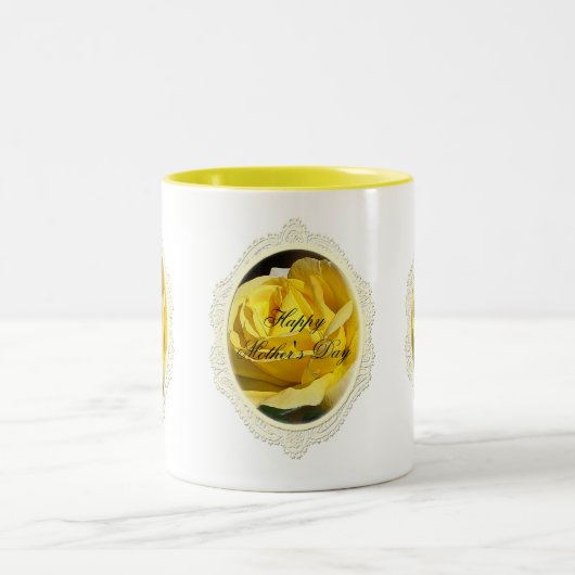 Tasse du jour de mère de rose jaune (Centre)