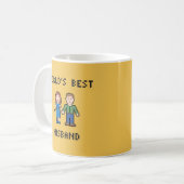 Tasse du mari du monde de pixel la meilleure (Devant gauche)