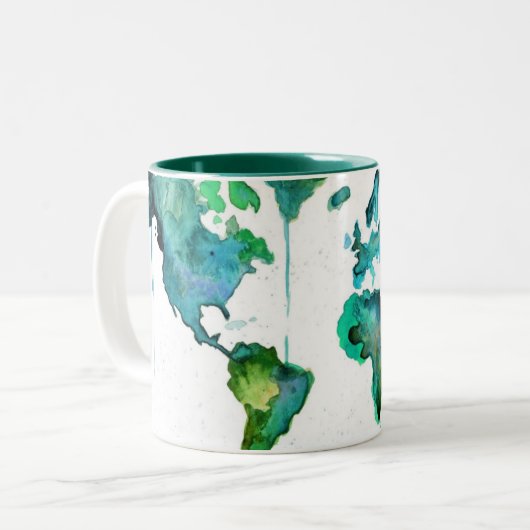 Tasse du monde d'aquarelle (Devant gauche)