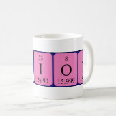 Tasse du nom de table périodique du darion (Devant droit)