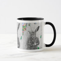 Tasse du pays des merveilles d'art de lièvres de