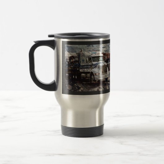 TASSE DU VOYAGE DE FRET DU CAMIONNEUR BLANC DE (Gauche)