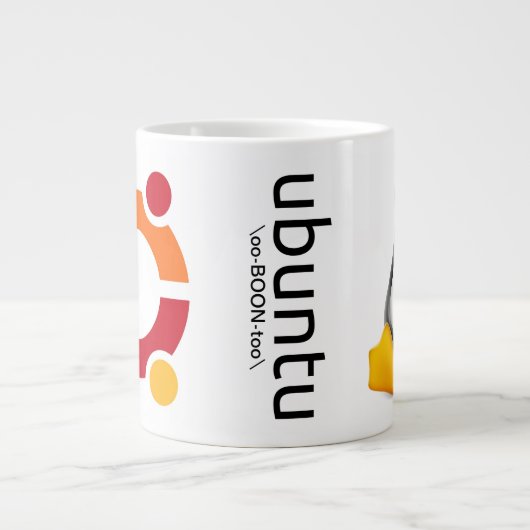 Tasse d'Ubuntu avec le logo, la prononciation, et (Devant)