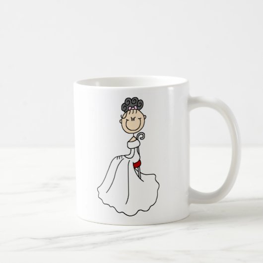 Tasse d'une chevelure noire de jeune mariée (Droite)