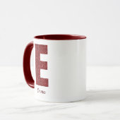 Tasse E Monogramme Pailleté Moderne avec Nom (Devant gauche)