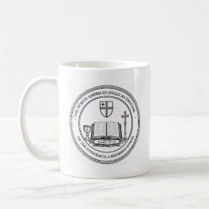Tasse E & R anglican, logo avec écriture