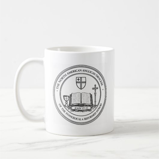 Tasse E & R anglican, logo avec écriture (Gauche)