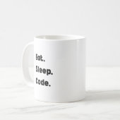 Tasse Eat Sleep Code – Cadeau Motivationnel pour D (Devant gauche)