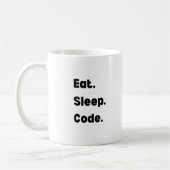 Tasse Eat Sleep Code – Cadeau Motivationnel pour D (Gauche)