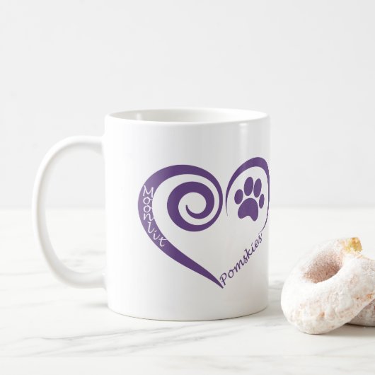 Tasse éclairée par la lune de Pomsky (Avec donut)