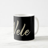Tasse écriture main or blanc Nele tasse à café (Devant droit)