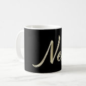 Tasse écriture main or blanc Nele tasse à café (Devant gauche)