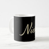 Tasse écriture main or blanc Nicky tasse à café (Devant gauche)