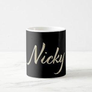 Tasse écriture main or blanc Nicky tasse à café