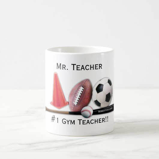 Tasse Editable de professeur de gymnase #1 (Centre)